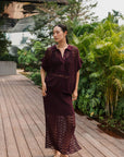 Coastline Crotchet Top - Cream / Black / Plum