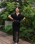 Coastline Crotchet Top - Cream / Black / Plum