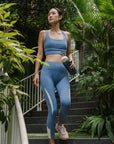 Tracklines Tights - Black / Dusty Blue