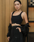 Off Court Sports Bra - Black / Dusty Blue