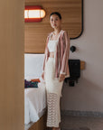 Coastline Crotchet Skirt - Cream / Black / Plum