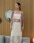 Coastline Crotchet Skirt - Cream / Black / Plum