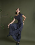 Ori Modal Maxi Dress - Charcoal Grey / Black