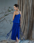 Katsumi Tassel Skirt - Cobalt / White / Black