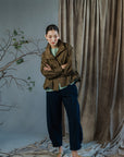 Yuki Barrel Pants - Navy / Green BACKORDER