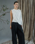Yohaku Drape Top - White / Yellow