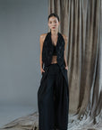 Bi Silk Beaded Vest - Black / Off White