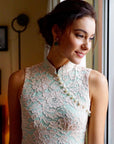 Signature Lace Cheongsam (Knee Length) - Peach (Pre-Order)