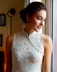 Signature Lace Cheongsam (Midi) - Fuchsia / Peach / Navy (Pre-Order)