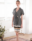 Lynde Shirt Wrap Dress - Houndstooth