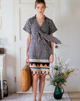Lynde Shirt Wrap Dress - Houndstooth