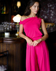 Palazzo Flare Pants - Forest Green / Fuchsia / Black (Pre-Order)