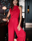 Leilani Maxi Jumpsuit - Red / Navy (Pre-Order)
