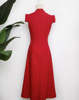 Selena Midi Dress - Fuchsia / Red / Cobalt ( Pre-order )