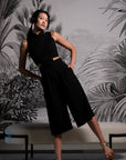 Signature Cut-Out Midi Jumpsuit - Black / Red