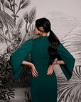 Aori Midi Cheongsam - Red / Emerald (Pre-Order)