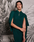 Aori Midi Cheongsam - Red / Emerald (Pre-Order)