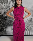 Signature Lace Cheongsam (Midi) - Fuchsia / Peach / Navy (Pre-Order)