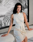 Signature Lace Cheongsam (Midi) - Fuchsia / Peach / Navy (Pre-Order)