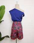 Asymmetrical Off-Shoulder Top - Forest Green / Fuchsia / Black (Pre-Order)
