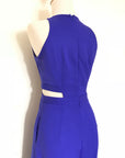 Jem Racer Cut-Out Midi Jumpsuit - Black / Cobalt