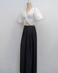 Palazzo Pleated Pants - Black