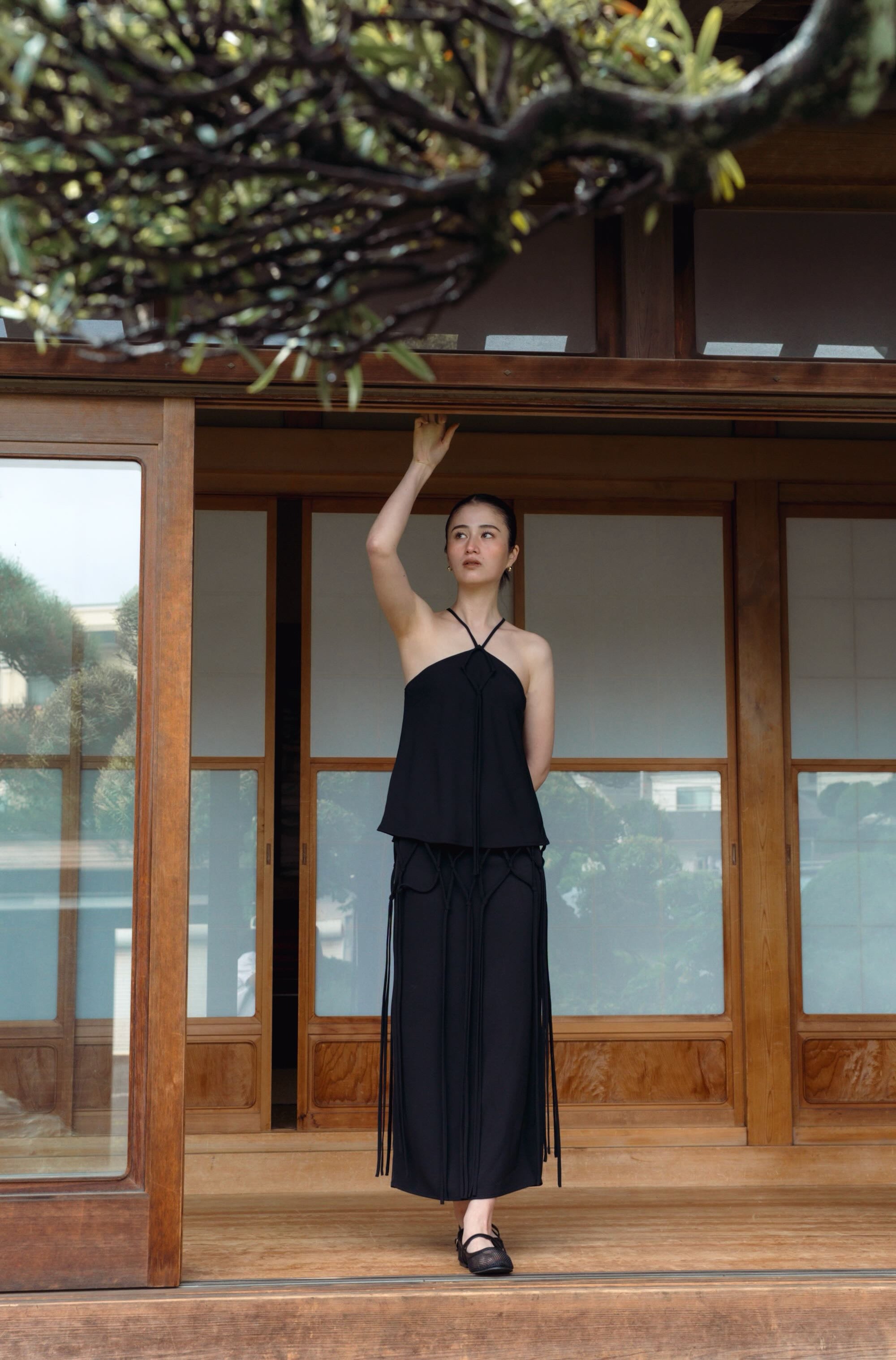 Katsumi Tassel Skirt - Cobalt / White / Black