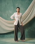 Origami Tailored Pants - Beige / Olive