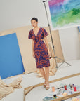 Rory Tie-Front Dress - Rust Batik