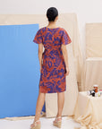Rory Tie-Front Dress - Rust Batik
