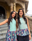 Lil' Tuileries Cheongsam - Navy Tulips / French Florals