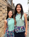 Lil' Tuileries Cheongsam - Navy Tulips / French Florals