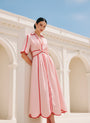 Candi Shirt Dress - Pink / Red