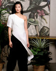 Luna Toga Pants Set - Ebony & Ivory