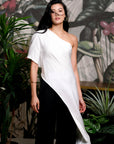 Luna Toga Pants Set - Ebony & Ivory