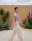 Shenton Cowl Top - Citrus Yellow / Lilac