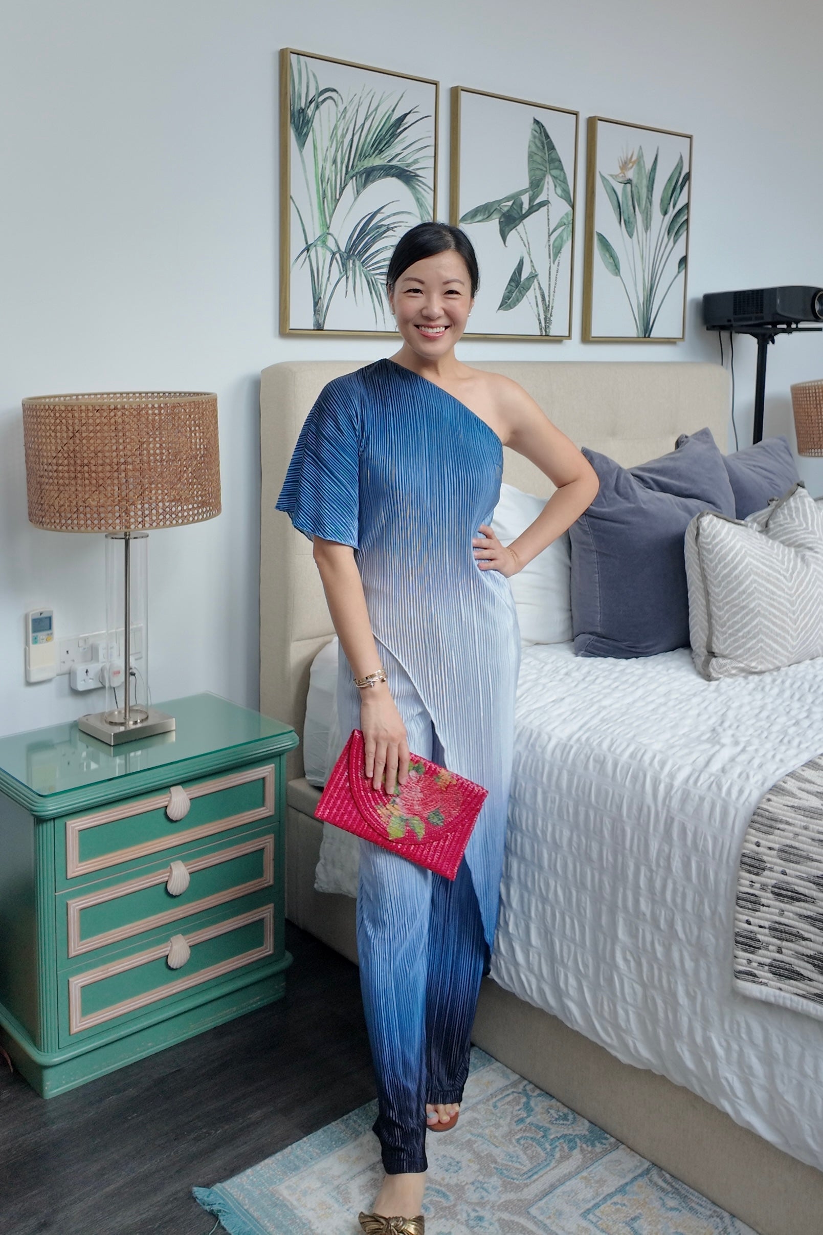 Luna Toga Pants Set - Ombre Blue