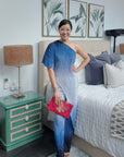 Luna Toga Pants Set - Ombre Blue