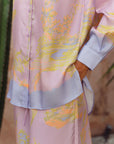 Fern Forest Silk Pants - Green / Lilac