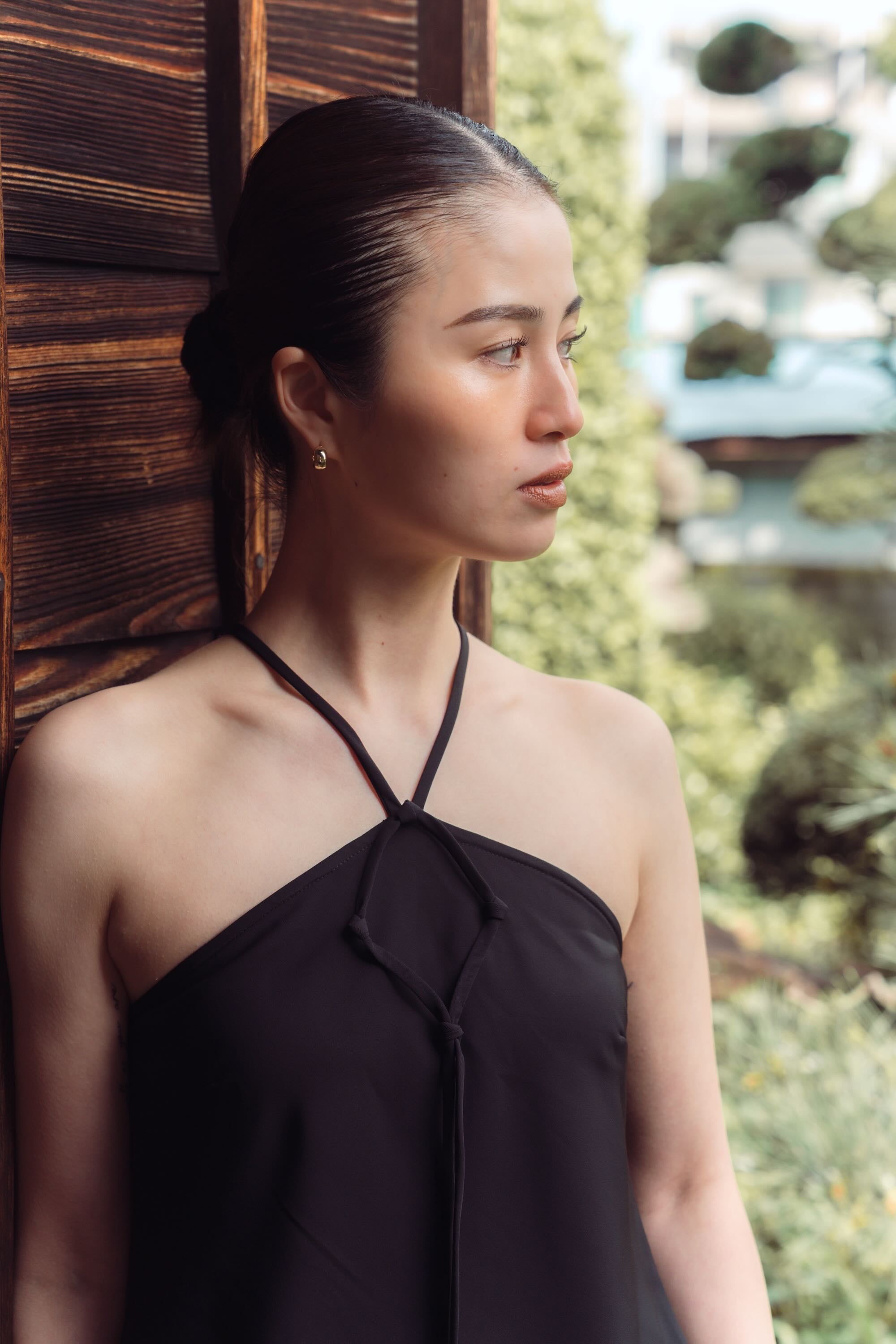 Katsumi Tassel Halter Top - Cobalt / White / Black
