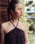 Katsumi Tassel Halter Top - Cobalt / White / Black