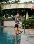 Make Wave Swim Top - Abstract Botanical / Black