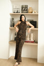 River Peplum Pants Set - Forest Swirl / Bengal Stripe