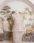 Roxette Tweed Skirt Set - Tangerine/ Turquoise