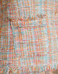 Roxette Tweed Skirt Set - Tangerine/ Turquoise