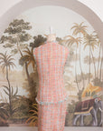 Roxette Tweed Skirt Set - Tangerine/ Turquoise