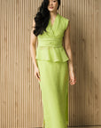 Viola Textured Maxi Skirt Set - Lime