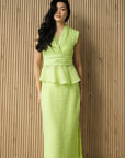 Viola Textured Maxi Skirt Set - Lime