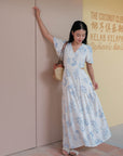 Magnolia Convertible Maxi Dress - Cream & Blue Floral