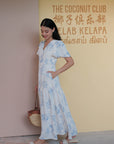 Magnolia Convertible Maxi Dress - Cream & Blue Floral